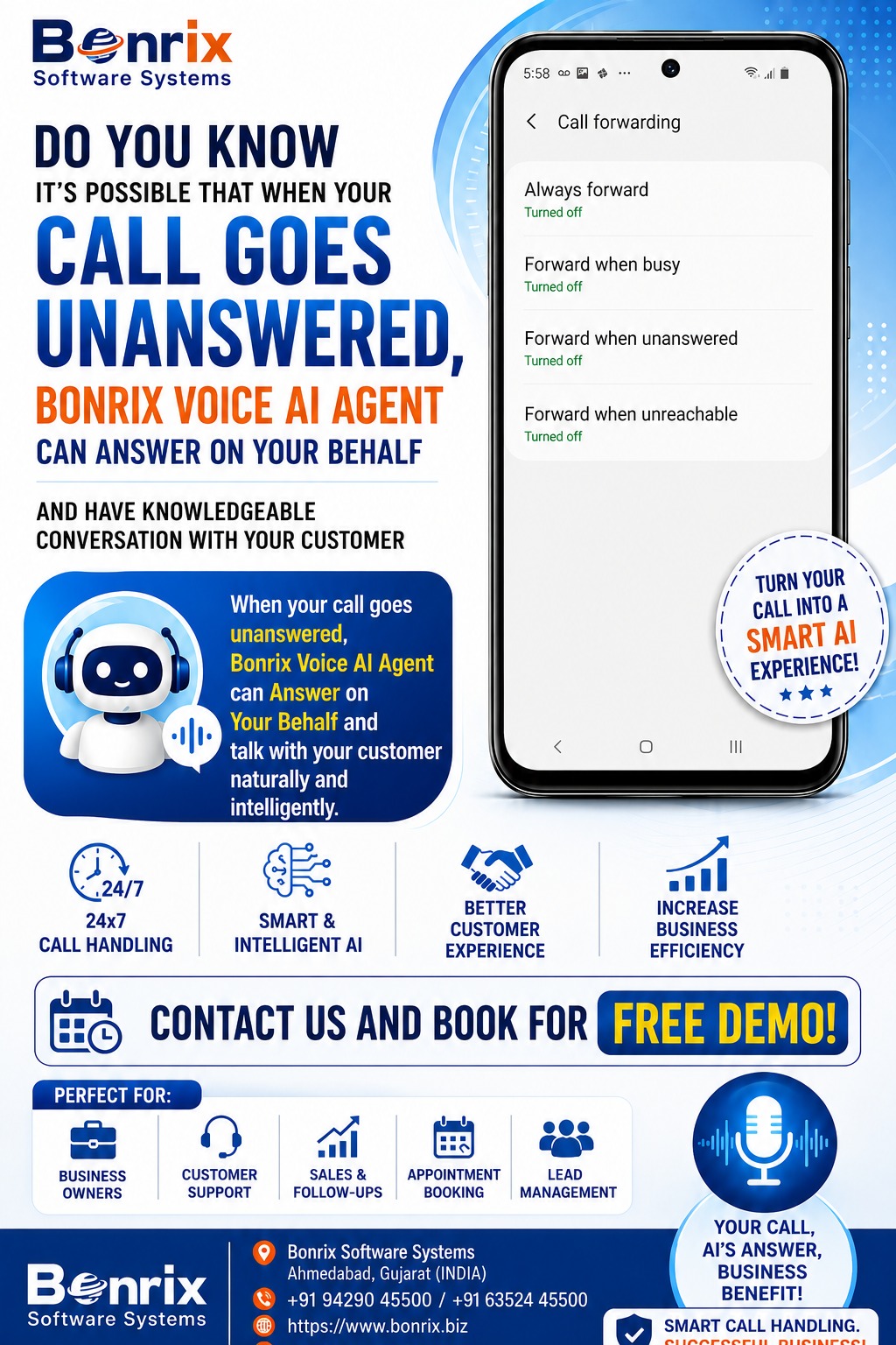 Bonrix Voice AI Agent : Turn Missed Calls into AI Conversations